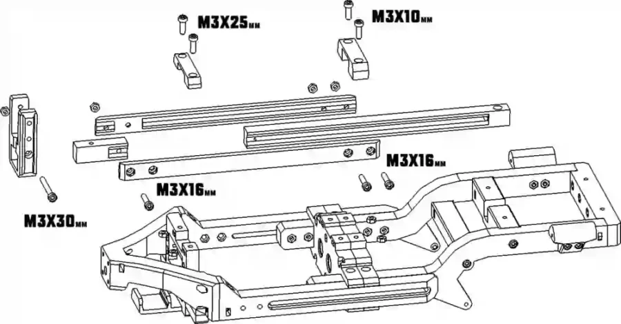 INFINITY Troopy Truck Chassis with ANY Wheelbase, Rear&Front Track fully adjustable!